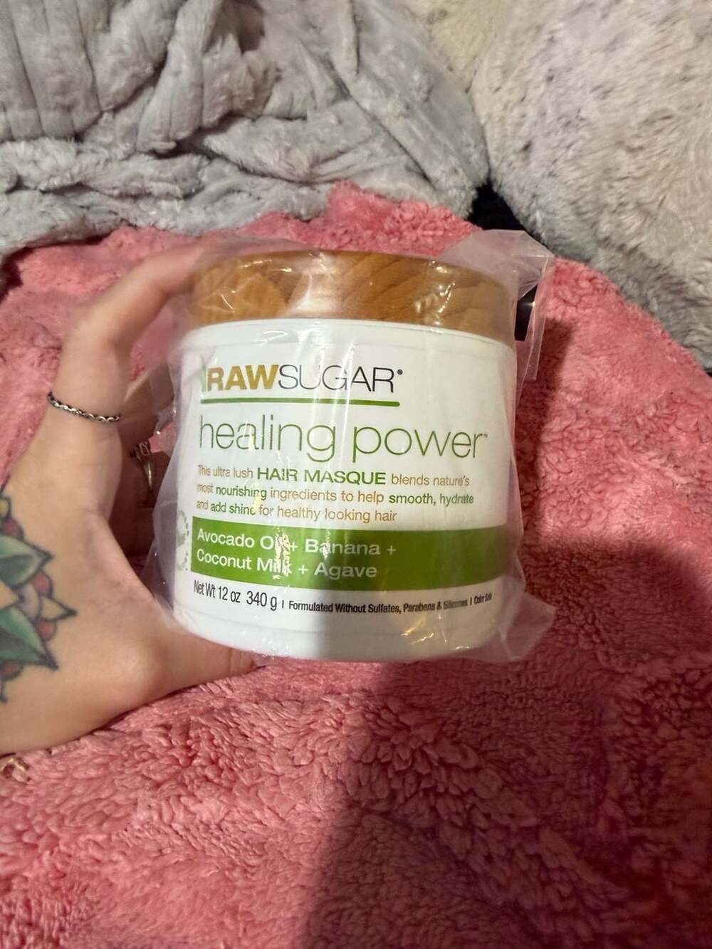 Raw Sugar Healing Power Hair Masque, Avocado Oil + Banana + Coconut Milk + Agave